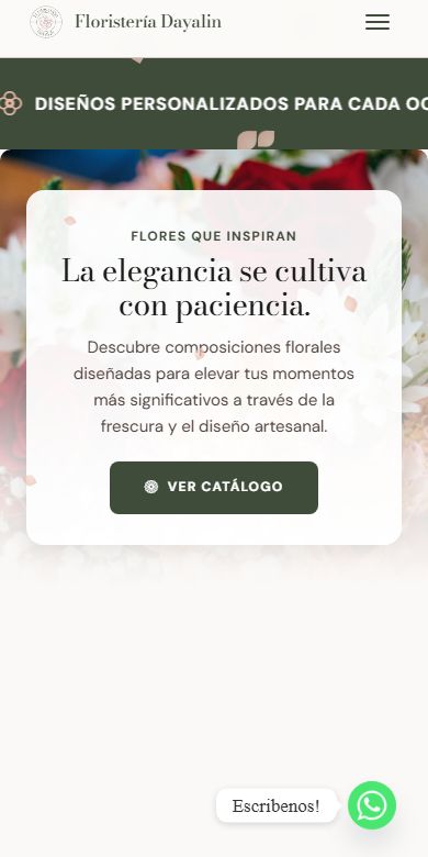 Floristería Dayalin vista móvil